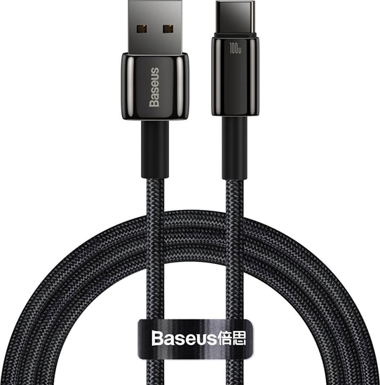 Picture of Baseus Baseus Tungsten Gold cable USB-A - USB-C 480Mb/s 100W 1m black (CAWJ000001)