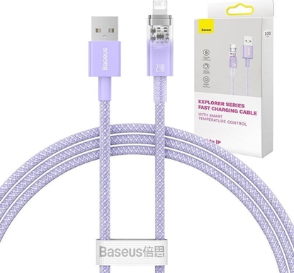 Attēls no Baseus Fast Charging cable Baseus USB-A to Lightning Explorer Series 1m 2.4A (purple)