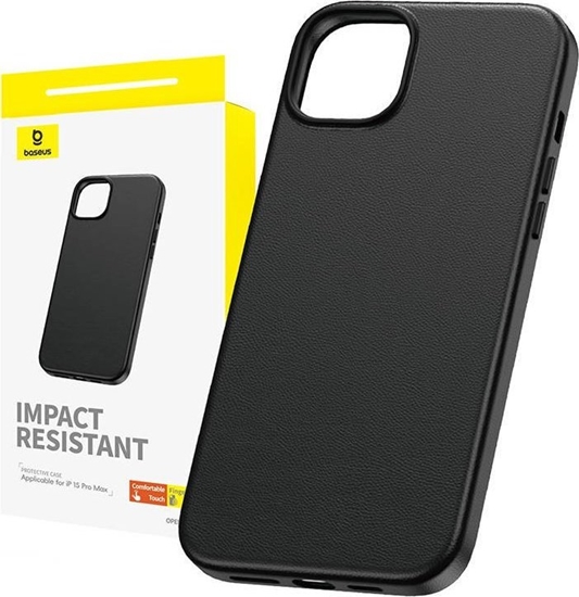 Picture of Baseus Phone Case for iPhone 15 ProMax Baseus Fauxther Series (Black)