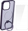 Attēls no Baseus Phone Case with Stand Baseus SkyRing 360° for iP 14 Pro +tempered-glass and cleaning kit (purple)