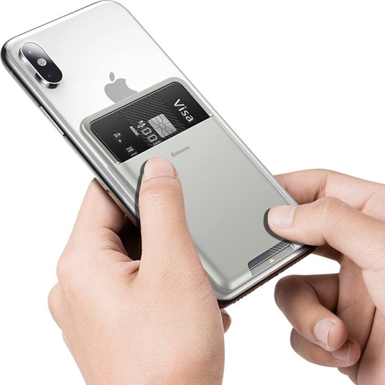 Picture of Baseus Samoprzylepne Etui Na Kart Karty Dokumenty Do Telefonu Szary (ackd-b0g)