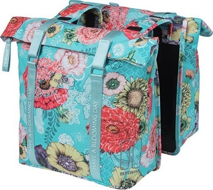 Attēls no Basil Sakwa podwójna na baganik BLOOM FIELD DOUBLE PANNIER BAG 28-35L, Universal Bridge System, sky blue (NEW 2024)