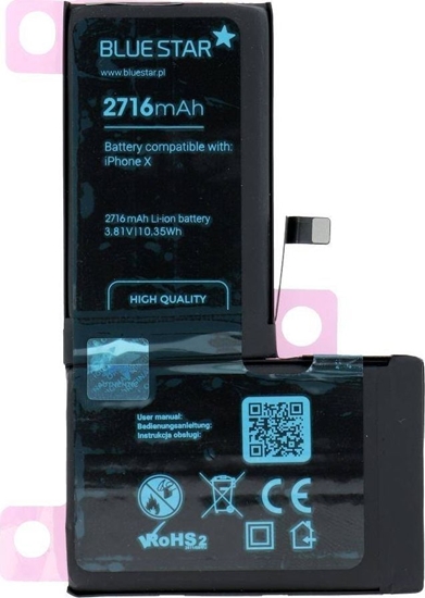 Picture of Bateria Blue Star Bateria do Iphone X 2716 mAh Polymer Blue Star HQ