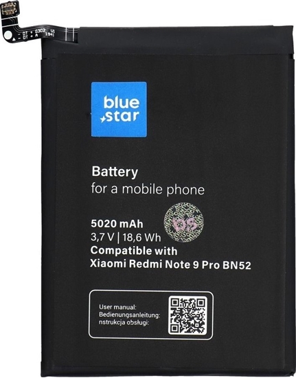 Picture of Bateria Blue Star Bateria do Xiaomi Redmi Note 9 PRO (BN52) 5020 mAh Li-Ion Blue Star