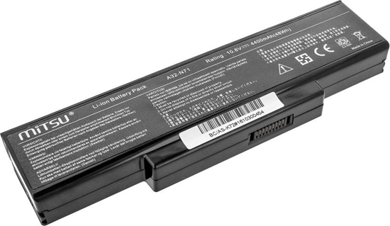 Изображение Bateria Mitsu do Asus K72, K73, N73, X77, 4400 mAh, 10.8 V (BC/AS-K72)