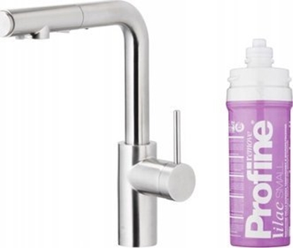 Изображение Bateria kuchenna KFA DUERO PURE BASIC PULL-OUT BATERIA KUCHENNA Z FUNKCJ FILTRACJI WODY I WYCIGAN WYLEWK + ZESTAW FILTRUJCY PROFINE LILAC S, INOX