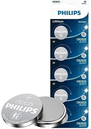 Picture of Bateria litowa, CR2025, CR2025, 3V, PHILIPS, blistr, 5-pack, CR2025P5/01B, guzikowa