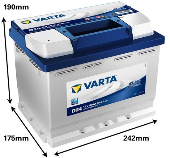Picture of BATTERY VARTA BD 560408054 D24 60AH/540A