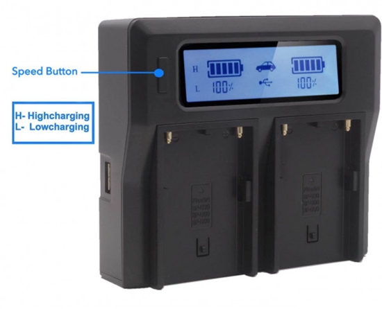 Picture of Baxxtar Pro Charger LCD Dual for LP-E6