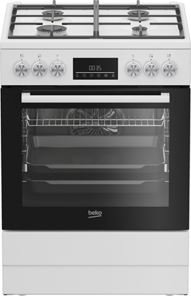 Picture of BEKO Cooker | FBM62330GWDTN | Hob type Gas | Oven type Electric | White | Width 60 cm | Grilling | LED | Depth 60 cm | 72 L