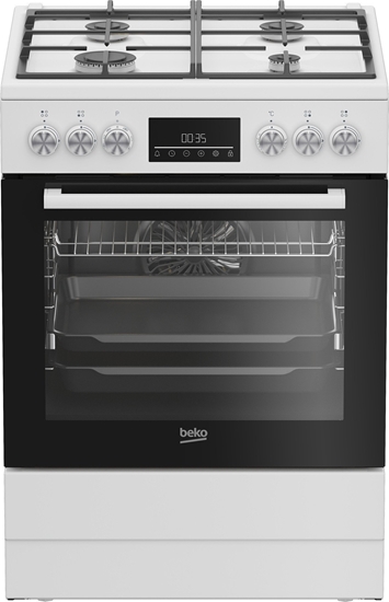 Picture of BEKO Cooker | FBM62330GWDTN | Hob type Gas | Oven type Electric | White | Width 60 cm | Grilling | LED | Depth 60 cm | 72 L