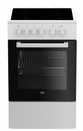 Изображение Beko FSS57000GW cooker Freestanding cooker Ceramic Black, White A