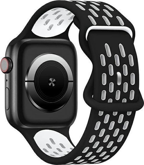 Picture of Beline Beline pasek Apple Watch New Sport Silicone 42/44/45/49mm czarno-biay black/white box