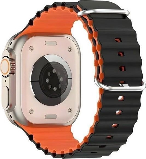 Picture of Beline Beline pasek Apple Watch Silicone Waves 42/44/45/49mm czarno-pomaraczowy /black-orange box