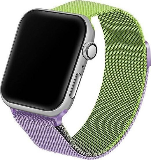 Picture of Beline BELINE PASEK APPLE WATCH STEEL 38/40/41MM ZIELONO-PURPUROWY GREEN/PURPLE