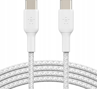 Attēls no Belkin BOOST CHARGE braided Cab. USB-C/USB-C 15cm wh.CAB004BT0MWM