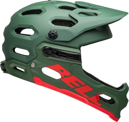 Attēls no Bell Kask full face BELL SUPER 3R Rozmiar kasku: M(55-59 cm), Wybierz kolor: Matte Dark Green Infrared