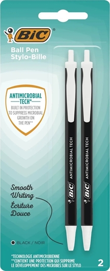 Picture of Bic Kuglepen BIC Antimicrobial Tech Medium sort - certificeret som antimikrobiel overfladebeskyttelse - (2 stk.)