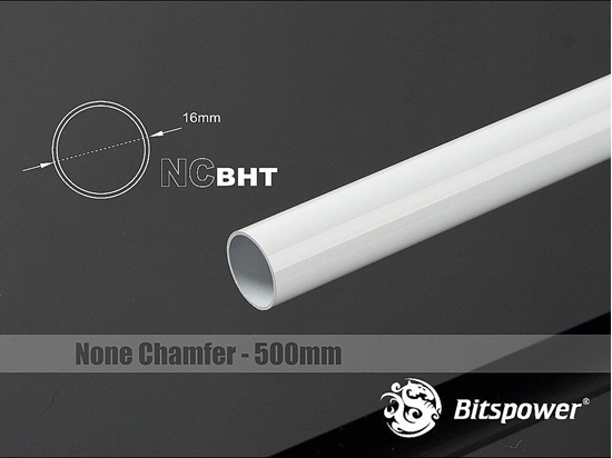 Изображение BitsPower Bitspower None Chamfer Brass Hard Tubing 16mm AD, 500mm - weiß