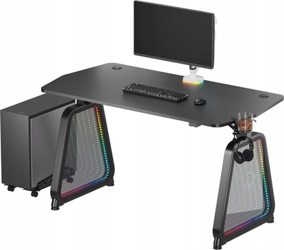 Picture of Biurko Ultradesk ULTRADESK Biurko dla gracza BOOSTER, 136x70,5 cm, 75 cm, podwietlenie RGB, uchwyt na suchawki i napój