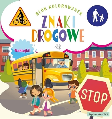 Picture of Blok kolorowanek. Znaki drogowe + naklejki