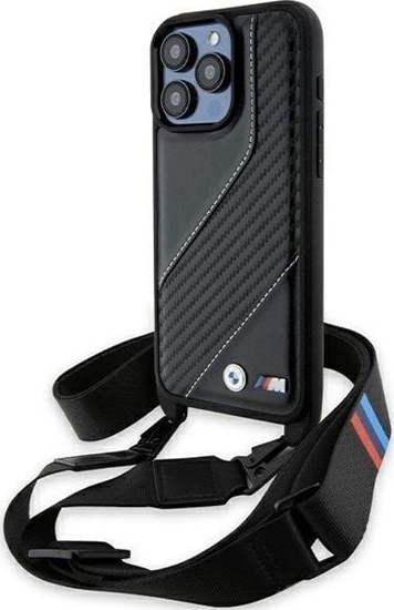 Изображение BMW BMHCP15L23PSCCK iPhone 15 Pro 6.1" czarny/black hardcase M Edition Carbon Stripe & Strap