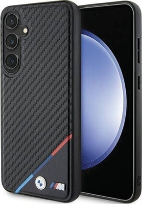 Изображение BMW BMHMS24S23PUDTK S24 S921 CZARNY/BLACK HARDCASE CARBON TRICOLOR LINE MAGSAFE standard