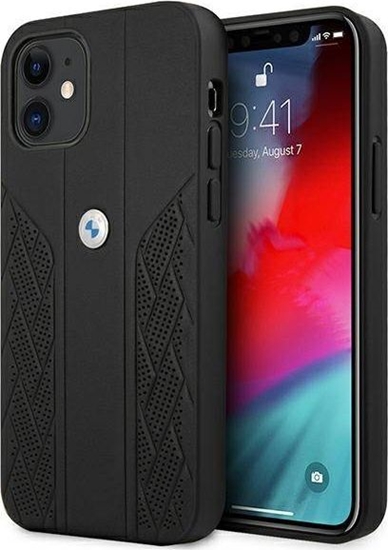 Picture of BMW Etui BMHCP12SRSPPK iPhone 12 mini 5,4" czarny/black hardcase Leather Curve Perforate