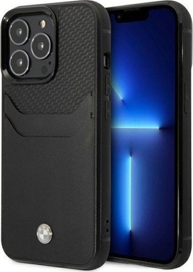 Picture of BMW Etui BMW BMHCP14L22RSEPK Apple iPhone 14 Pro czarny/black Leather Card Slot