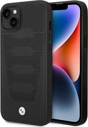 Изображение BMW Etui BMHCP14S22RPSK Apple iPhone 14 czarny/black Leather Seats Pattern