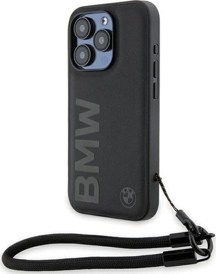 Изображение BMW Etui BMW BMHCP15L23RMRLK Apple iPhone 15 Pro hardcase Signature Leather Wordmark Cord czarny/black