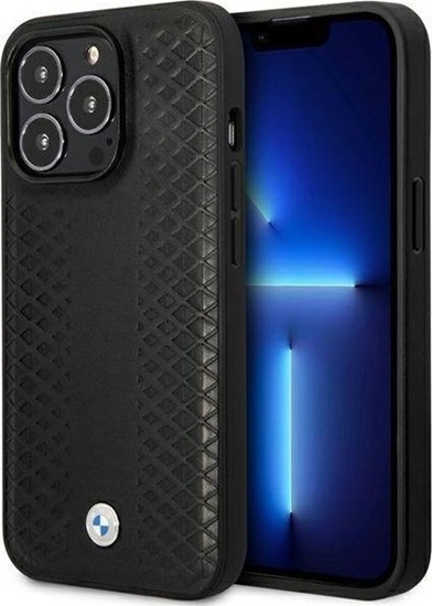 Picture of BMW Etui BMW BMHMP14L22RFGK Apple iPhone 14 Pro czarny/black Leather Diamond Pattern MagSafe