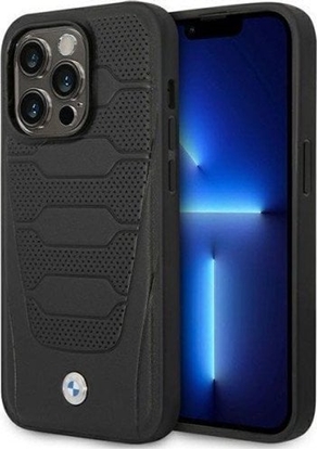 Изображение BMW Etui BMHMP14X22RPSK Apple iPhone 14 Pro Max czarny/black Leather Seats Pattern MagSafe