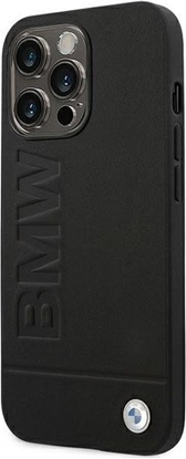 Attēls no BMW Etui BMW do iPhone 14 Pro 6,1" czarny/black Leather Stamp