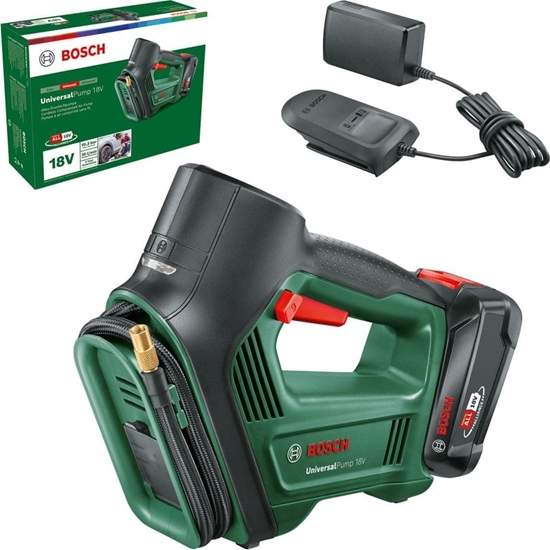Picture of Bosch Bosch Universal Pump 18V, Bicycle, Car, Universal, 10.3 bar, 30 l/min, Green, Plastic, Rubber, 0 - 150 psi