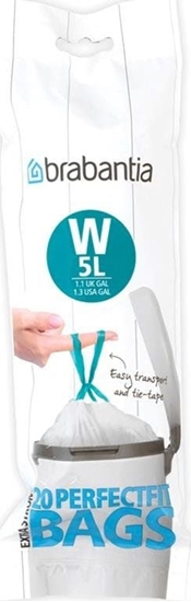 Изображение Brabantia PerfectFit Bin Liner Type W, 5 L, 20 Bags