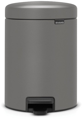 Attēls no BRABANTIA waste bin with pedal NewIcon 5L Mineral Concrete Grey 126284