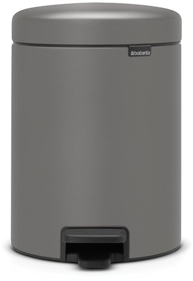 Picture of BRABANTIA waste bin with pedal NewIcon 5L Mineral Concrete Grey 126284