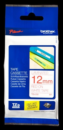 Picture of Brother labelling tape TZE-232 white/red 12 mm