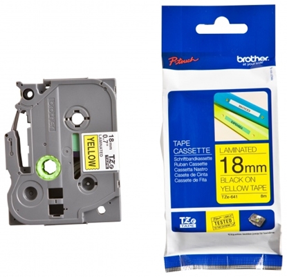 Attēls no Brother labelling tape TZE-641 yellow/black   18 mm