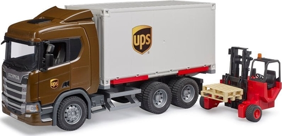 Изображение Bruder Pojazdy Scania Super 560R Kontener UPS z wózkiem widowym