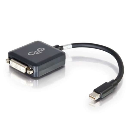 Picture of C2G 20cm Mini DisplayPort to DVI Adapter - Thunderbolt to Single Link DVI-D Converter M/F - Black
