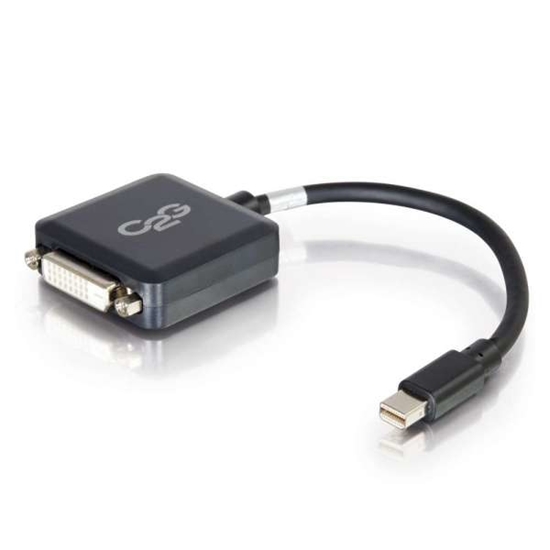 Picture of C2G 20cm Mini DisplayPort to DVI Adapter - Thunderbolt to Single Link DVI-D Converter M/F - Black