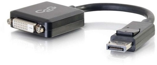 Picture of C2G 8in DisplayPort to DVI-D Adapter - DP to DVI D Adapter - Black - M/F - Videoadapter - DisplayPort (M) zu DVI-D (W) - Schwarz