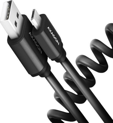 Attēls no BUMM-AM20AB Kabel MicroUSB - USB A, 2m, USB 2.0, 2.4A, ALU, oplot Czarny