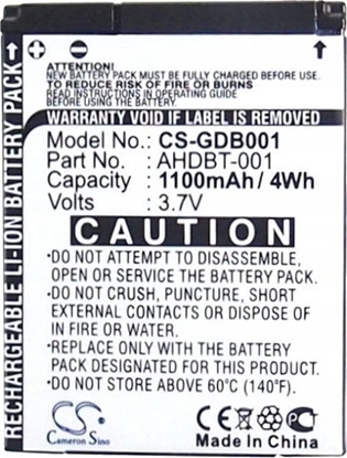 Изображение Cameron Sino Akumulator Bateria typu AHDBT-001 / ABPAK-001 / AHDBT-002 do GoPro Hero 2 / Hero / HD Hero / CS-GDB001
