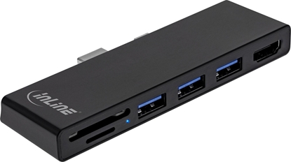 Picture of Canyon InLine® MultiHub, Surface Pro 4/5/6, 3-Port USB 3.2 Type-A female, HDMI 4K, Cardreader, black