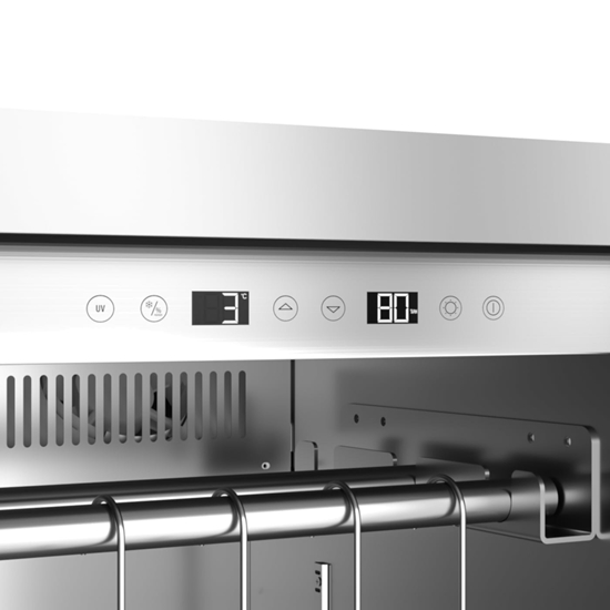 Изображение Caso | Dry aging cabinet with compressor technology | DryAged Master 380 Pro | Energy efficiency class Not apply | Food-ageing cabinet with compressor technology | Free standing | Bottles capacity Not apply | Cooling type  Compressor technology | Stainles