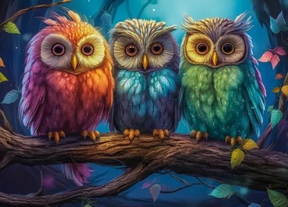 Attēls no Castorland Puzzle 260 Three Little Owls CASTOR