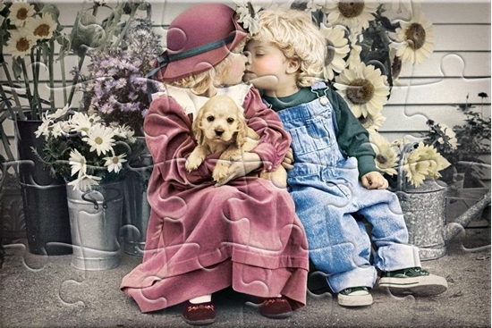 Picture of Castorland Puzzlowa kartka pocztowa - First Love 24 elementy